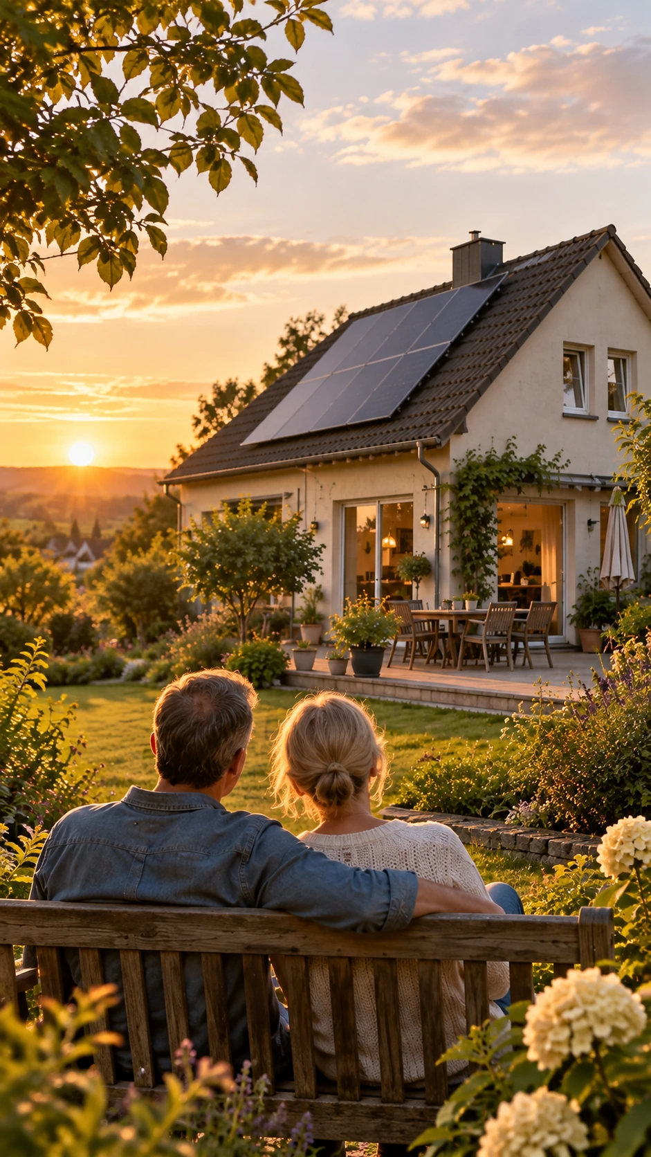 Eigentümer genießen den Blick auf ihr langfristig sinnvoll modernisiertes Zuhause